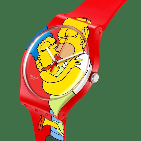 NIB Swatch X Simpsons Watch Valentines Day SWEET EMBRACE - SO29Z120 - Picture 3 of 4